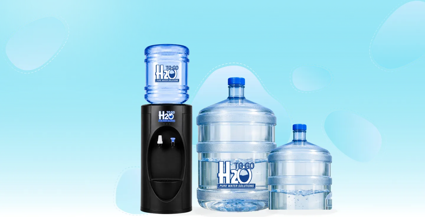 H2O to Go water products - bottles, coolers, and jugs